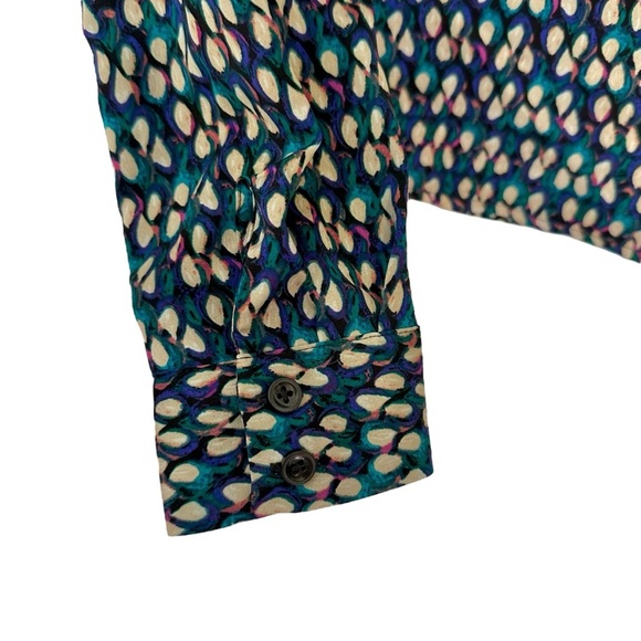 Ann Taylor Colorful Teal Blouse Top Shirt XS - Picture 7 of 10